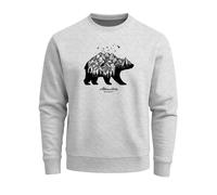 Sweatshirt Herren Bär Abenteuer Berge Wald Bear Mountains Adventure Rundhals-Pullover - Mountain Bear grau XL