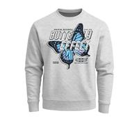 Sweatshirt Herren Bedruckt Schmetterling Butterfly Effekt Techwear Grafik Rundhals-Pullover Fashion Streetwear - Butterfly grau L