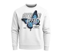 Sweatshirt Herren Bedruckt Schmetterling Butterfly Effekt Techwear Grafik Rundhals-Pullover Fashion Streetwear - Butterfly weiß L