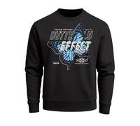 Sweatshirt Herren Bedruckt Schmetterling Butterfly Effekt Techwear Grafik Rundhals-Pullover Fashion Streetwear - Butterfly schwarz XXL