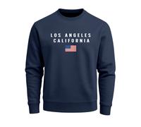 Sweatshirt Herren Bedruckt Schriftzug California Los Angeles USA Amerika Flagge Rundhals-Pullover - California navy M