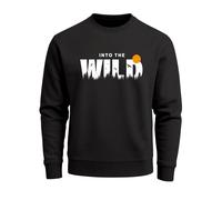 Sweatshirt Herren Brustprint Bedruckt Into The Wild Schriftzug Outdoor Fashion Rundhals-Pullover - Into the Wild schwarz 4XL