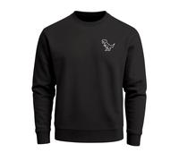 Sweatshirt Herren Dinosaurier Brustlogo Frontprint T-Rex Pullover Casual Fashion Streetwear - Polygon T-Rex schwarz 3XL