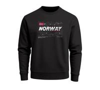 Sweatshirt Herren Frontprint Pullover mit Print Norway Norwegen Fashion Nordic Streetwear Skandinavien - Norway Explorer schwarz XS