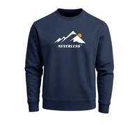 Sweatshirt Herren Grafik Print Berge Frontprint Pullover mit minimalistischem Natur-Aufdruck Fashion Streetwear - Minimalistic Mountain navy 5XL