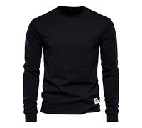 Sweatshirt Herren, Herren Funktionsshirt Langarm T-Shirts, Sportliches Und Atmungsaktives Langarmshirt, Einfarbig Schnell Trocknendes Sportshirt FüR MäNner Shirt Herren Schwarz 3XL