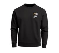 Sweatshirt Herren Hisch Print Aufdruck Logo Abstrakt Line-Art Outdoor Fashion Streetstyle Rundhals-Pullover - Hirsch Sonne schwarz 5XL
