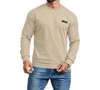 Sweatshirt Herren Langarm Rundhals Pullover Ohne Kapuze Einfarbig Basic Pulli Für Männer Casual Regular Fit Langarmshirt Herbst Winter Sweatshirts Outdoor Sport Shirt Oberteile Bequeme Winterpullover