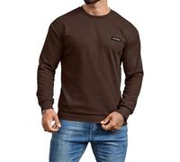 Sweatshirt Herren Langarm Rundhals Pullover Ohne Kapuze Einfarbig Basic Pulli Für Männer Casual Regular Fit Langarmshirt Herbst Winter Sweatshirts Outdoor Sport Shirt Oberteile Bequeme Winterpullover