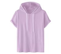 Sweatshirt Herren mit Kapuze Dünn Kapuzen T-Shirt Kurzarm Hoodie Herren Sommer Sport Baumwolle T Shirt Oversized Tshirt Kapuzenpullover Kapuzenshirt Herren Trainings Kurzarmshirt Tee Top Sportswear