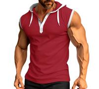 Sweatshirt Herren Mit Kapuze Reißverschluss Ärmellos-Hoodie Kapuzensweatshirt Oversize Sweatshirts Baumwolle Tank Top Ärmellose Muskelshirt Fitness-Unterhemden/Achselshirt/Funktionsshirt