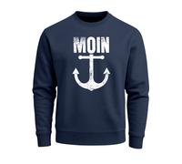 Sweatshirt Herren Moin Anker Retro Print Aufdruck Maritim Nordisch Rundhals-Pullover Fashion Streetwear - Moin Anker navy XL