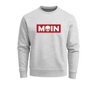 Sweatshirt Herren Moin Skull Totenkopf Aufdruck Nordisch Print Parodie Rundhals-Pullover Fashion Streetwear - Moin Skull grau L