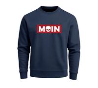 Sweatshirt Herren Moin Skull Totenkopf Aufdruck Nordisch Print Parodie Rundhals-Pullover Fashion Streetwear - Moin Skull navy 3XL