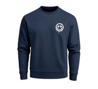Sweatshirt Herren Motiv Drip Face Drippy Smile Herz-Augen Lächeln Graffiti Rundhals-Pullover Streetwear - Smile navy S