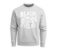 Sweatshirt Herren Motorrad Biker Vintage Retro Rundhals-Pullover - Black Cycles grau XS