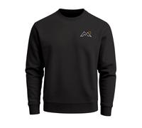 Sweatshirt Herren ohne Kapuze Double Peaks Design Frontprint Brustlogo Rundhals-Pullover Outdoor Fashion Streetwear - Mountain Lineart schwarz XL