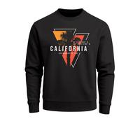 Sweatshirt Herren Palmen Kalifornien Los Angeles USA Rundhals-Pullover Fashion Streetwear - California geometric schwarz/rot 5XL