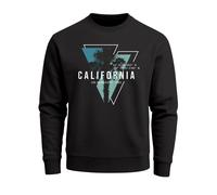 Sweatshirt Herren Palmen Kalifornien Los Angeles USA Rundhals-Pullover Fashion Streetwear - California geometric schwarz/blau XXL