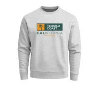 Sweatshirt Herren Print California USA Tequila Coast Aufdruck Rundhals-Pullover Fashion Streetwear - California grau XL