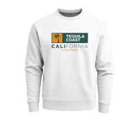 Sweatshirt Herren Print California USA Tequila Coast Aufdruck Rundhals-Pullover Fashion Streetwear - California weiß S