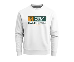 Sweatshirt Herren Print California USA Tequila Coast Aufdruck Rundhals-Pullover Fashion Streetwear - California weiß 3XL
