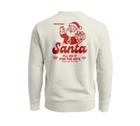 Sweatshirt Herren Pullover Backprint Weihnachten Retro Santa Claus Fashion Streetstyle Weihnachtspullover - Santa Clause urban grey XS