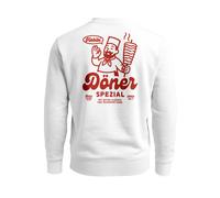 Sweatshirt Herren Pullover mit Backprint Döner Spezial Fun & Food Print Fashion Streetwear - Döner Spezial weiß XXL