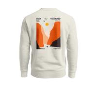 Sweatshirt Herren Pullover mit Backprint mit Canyon-Motiv Lake Powell Graphic Print Fashion Outdoor Streetwear - Colorado River urban grey XS