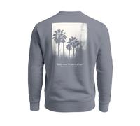 Sweatshirt Herren Pullover mit Backprint Schwarzweiß Palmen Design Minimal Streetwear Style Fashion Streetwear - Palmen convoy grey 4XL
