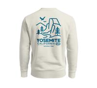 Sweatshirt Herren Pullover mit Backprint Yosemite California Naturmotiv National Park Graphic Outdoor Fashion Streetwear - Yosemite Park urban grey XS
