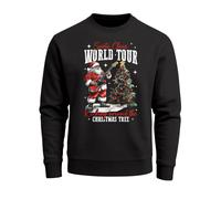 Sweatshirt Herren Santa Claus World Tour Weihnachtspullover Grafik Print XMAS Christmas Sweater Fashion Streetwear - Santa World Tour schwarz XL