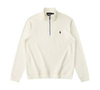 Sweatshirt Herren Sport Mode Casual Stehkragen Langärmeliges Sweatshirts Klassisch Trend All-Match Einfarbig Pullover B-White S