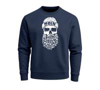 Sweatshirt Herren Totenkopf Nordisch Moin Hamburg Dialekt Skull Anker Fashion Rundhals-Pullover Fashion Streetwear - Moin Skull navy L