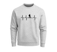 Sweatshirt Herren Wanderer Herzschlag Outdoor Natur Rundhals-Pullover Fashion Streetwear - Wanderer Herzschlag grau 4XL