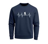 Sweatshirt Herren Wanderer Herzschlag Outdoor Natur Rundhals-Pullover Fashion Streetwear - Wanderer Herzschlag navy M
