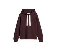 Sweatshirt MARC O'POLO "mit gepeachter Oberfläche", Damen, Gr. XS, braun (schwarz cherry), Obermaterial: 100% Baumwolle, unifarben, loose fit, Rundhals, Rippbündchen, Sweatshirts Sweatshirt (24227900-