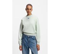 Sweatshirt HUGO BLUE "Delessa", Damen, Gr. L, light, pastel grün 335, Sweatware, Obermaterial: 100% Baumwolle, unifarben, casual, regular fit, Rundhals, Langarm Bündchen, Sweatshirts, mit Logoaufnäher