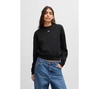 Sweatshirt HUGO BLUE "Delessa_B_1", Damen, Gr. XL, schwarz (schwarz 001), Sweatware, Obermaterial: 100% Baumwolle, unifarben, casual, regular fit, Rundhals, Langarm Bündchen, Sweatshirts, mit Logoaufn