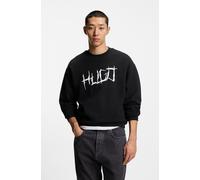 Sweatshirt HUGO BLUE, Damen, Gr. L, schwarz001, Sweatware, Obermaterial: 100% Baumwolle, unifarben, regular fit normal, Rundhals, Bündchen, Sweatshirts Sweatshirt, Regular Fit, Logo-Print, Rundhalsaus