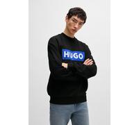 Sweatshirt HUGO BLUE "Niero", Herren, Gr. XL, schwarz (schwarz001), Sweatware, Obermaterial: 100% Baumwolle, unifarben, regular fit hüftlang, Rundhals, Bündchen, Sweatshirts Sweatshirt, mit Logo-Druck