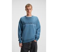 Sweatshirt HUGO BLUE "Nogocrew", Herren, Gr. L, open blau472, Sweatware, Obermaterial: 100% Baumwolle, unifarben, regular fit normal, Rundhals, Bündchen, Sweatshirts Sweatshirt, Rundhalsausschnitt, re