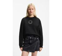 Sweatshirt HUGO BLUE "Classic Crew", Damen, Gr. XL (42), schwarz 001, Sweatware, Obermaterial: 100% Baumwolle, unifarben, relaxed fit hüftbedeckend, Rundhals, Rippbündchen, Sweatshirts Sweatshirt, Rel