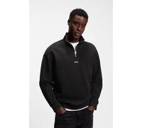 HUGO Herren Sweatshirt mit Troyerkragen DURTY244 Relaxed Fit, schwarz, Gr. L