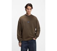 Sweatshirt HUGO "Nedro", Herren, Gr. L, braun (schwarz braun208), Sweatware, Obermaterial: 100% Baumwolle, regular fit normal, Rundhals, Bündchen, Sweatshirts Sweatshirt, Rundhalsausschnitt, Regular F