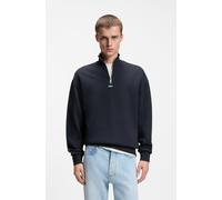 Sweatshirt HUGO BLUE "Neeler", Herren, Gr. S, dunkelblau405, Sweatware, Obermaterial: 100% Baumwolle, regular fit hüftlang, Bündchen, Sweatshirts Sweatshirt, mit Troyerkragen (20501752-S) dunkelblau40