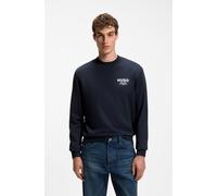 Sweatshirt HUGO "Nespon", Herren, Gr. XXL, blau (dunkelblau405), Sweatware, Obermaterial: 100% Baumwolle, unifarben, regular fit normal, Rundhals, Bündchen, Sweatshirts Sweatshirt, Rundhalsausschnitt,