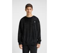 Sweatshirt HUGO UNDERWEAR, Herren, Gr. XXL (56), schwarz, Samt, Obermaterial: 95% Polyester, 5% Elasthan, unifarben, relaxed fit normal, Rundhals, abgesteppte Kante, Sweatshirts Sweatshirt, Rundhalsau