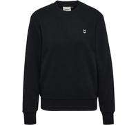 Sweatshirt HUMMEL "HMLPULSE W SWEAT CREWNECK", Damen, Gr. L, schwarz, Obermaterial: 60% Baumwolle, 40% Polyester, normal normal, Rundhals, Sweatshirts Sweatshirt, normale Passform, mit Stickerei Chevr