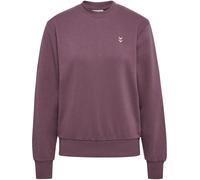 Sweatshirt HUMMEL "HMLPULSE W SWEAT CREWNECK", Damen, Gr. M, lila (schwarz plum), Obermaterial: 60% Baumwolle, 40% Polyester, normal normal, Rundhals, Sweatshirts Sweatshirt, normale Passform, mit Sti